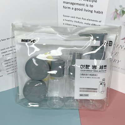 Tipo elegante 50ml+40ml 7 peças de viagem de garrafa de conjunto usado para cuidados com a pele