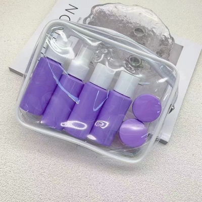 Conjunto de garrafas de viagem de plástico de 50 ml com aparência luxuosa