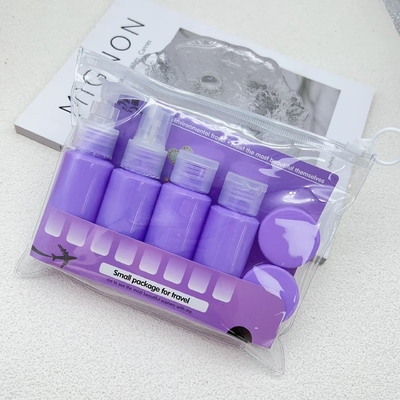 Conjunto de garrafas de viagem de plástico de 50 ml com aparência luxuosa