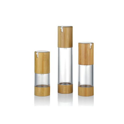 Botão de bomba sem ar de alumínio de madeira de 30 ml com cores personalizadas