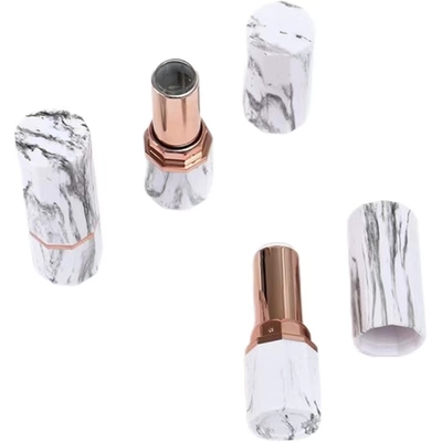 Elegante Sexangle plástico lápis de lábio Casas vazios recipiente cosmético em preto ou branco