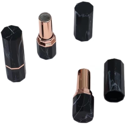 Elegante Sexangle plástico lápis de lábio Casas vazios recipiente cosmético em preto ou branco