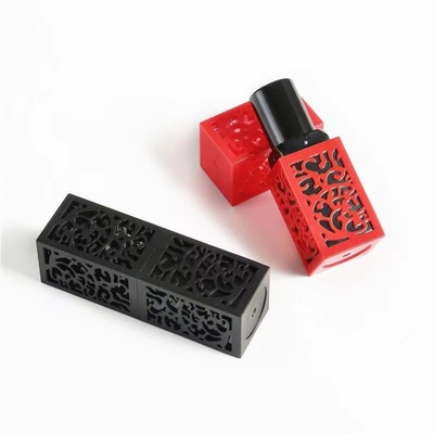Elegantes quadrados de plástico Chinoiserie Caixas de batom para recipientes de bálsamo labial