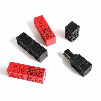 Elegantes quadrados de plástico Chinoiserie Caixas de batom para recipientes de bálsamo labial