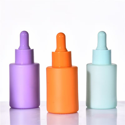Macarrão Colorido Cores personalizadas Garrafa de óleo essencial de vidro e conta-gotas liso de plástico