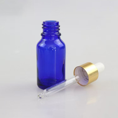 Matt azul óleo essencial garrafa de vidro vazia reutilizável e reciclável