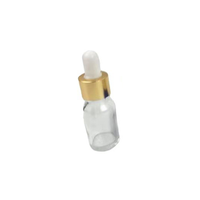 Frasco de óleo essencial de vidro transparente de 5ml com conta-gotas de alumínio