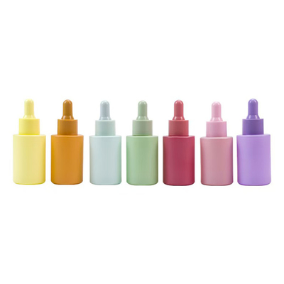 Embalagem de óleo essencial de vidro de ombro plano de 20 ml, 30 ml e 50 ml, personalizada, com tampa de gotero