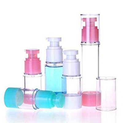 Cor rosa Normalmente usado Botão de bomba sem ar de plástico de 50 ml para cuidados pessoais cosméticos