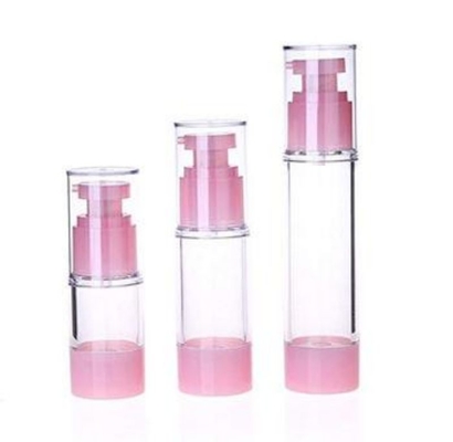 Cor rosa Normalmente usado Botão de bomba sem ar de plástico de 50 ml para cuidados pessoais cosméticos