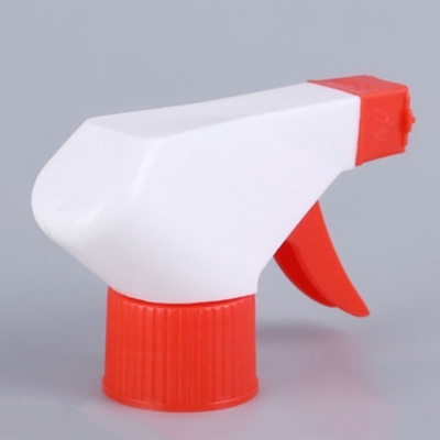 Venda a granel Pulverizador de gatilho de plástico vermelho/branco 28/410 Tamanho utilizado para garrafas
