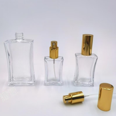 Garrafa de vidro personalizada de 20 ml, 30 ml e 50 ml com pulverizador de alumínio e tampa