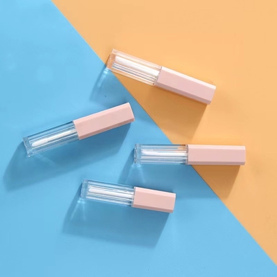 Recipiente vazio de tubo de brilho labial de 1,2 ml de plástico rosa com cores personalizadas