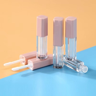 Recipiente vazio de tubo de brilho labial de 1,2 ml de plástico rosa com cores personalizadas