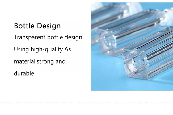 Tubo de brilho de lábio quadrado personalizado em preto e transparente com capacidade de 1,2 ml