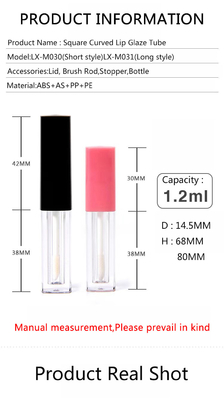 1.2 ml tubo de plástico cilindro de brilho labial com tampa longa cores personalizadas aceitas
