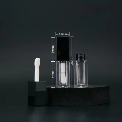 Tubo de gloss labial de plástico com pincel grande de 5ml Suporte para personalização de cores