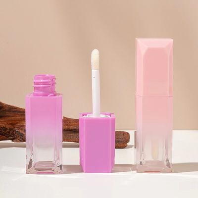 Tubo de gloss labial de plástico gradiente de 5ml com suporte para personalização de estoque