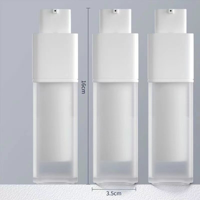 Frasco quadrado airless de plástico PP de 30ml 50ml com bomba