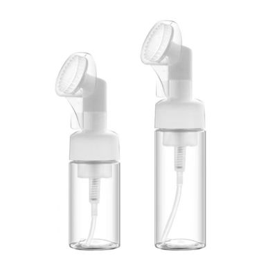 100ml 150ml 200ml garrafa de plástico com bomba de espuma e escova de silicone para embalagens cosméticas personalizadas