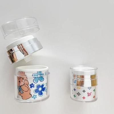 Embalagem vazia frasco sem ar com ombro prateado para 100% de evacuação do produto em creme facial e creme para olhos