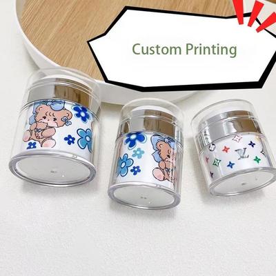 Embalagem vazia frasco sem ar com ombro prateado para 100% de evacuação do produto em creme facial e creme para olhos