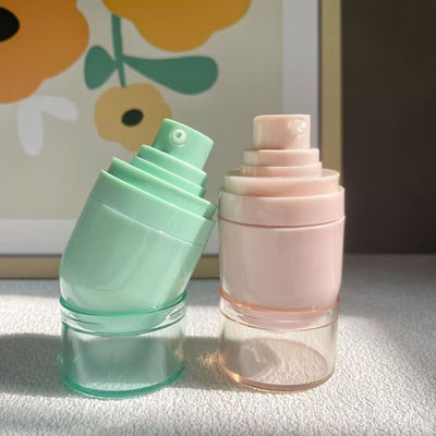 Garrafa de plástico sem ar personalizada com cabeça de pulverização de névoa ou cabeça de bomba de loção e impressão silkscreen