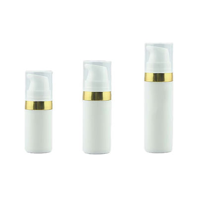 Frasco Bomba Airless de Plástico de Luxo com Ombro UV Prata/Dourado e Cabeça de Bomba Airless para Cuidados com a Pele de Alta Gama