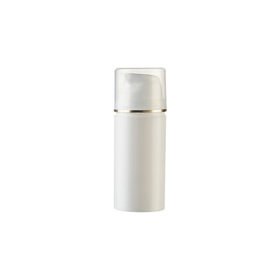 Frasco Airless de PP Plástico por Atacado com Anel Dourado UV e Capacidade de 15ml-200ml para Aplicações Cosméticas