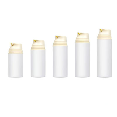 5 ml/10 ml/15 ml Flascas de bomba de vácuo sem ar de plástico de PP de tamanho múltipla para embalagens de amostras de soro de loção de creme