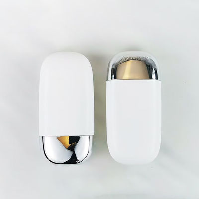 Frasco de creme protetor solar PP plástico por atacado com tampa de dupla camada prateada nos tamanhos 30g e 50g