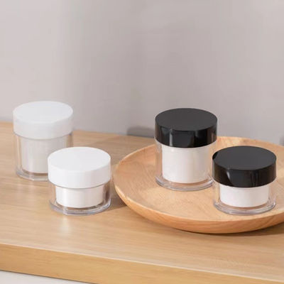 15g 30g 50g AS de luxo plástico de camada dupla frasco redondo de creme para cosméticos