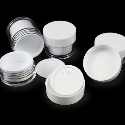 Frasco de creme redondo de camada dupla de plástico AS de alta transparência 15g 30g 50g