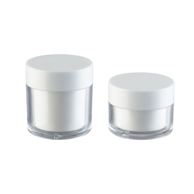 Frasco de creme redondo de camada dupla de plástico AS de alta transparência 15g 30g 50g
