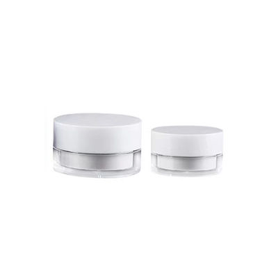 Pote de creme redondo de camada dupla de plástico AS de alta qualidade 15g 30g 50g