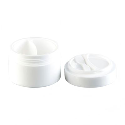 50g+50g Food Grade PP Cream Jar with Glossy/Frosted Surface and Screw Cap Sealing for Cosmetic Packaging