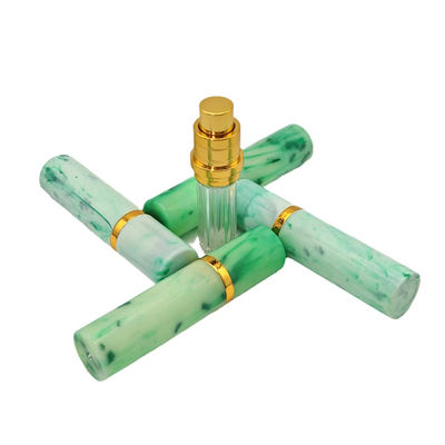Superfície de padrão de mármore elegante ABS garrafa de perfume de 5 ml com fundo de spray de preenchimento muito popular Suporte de vendas personalização