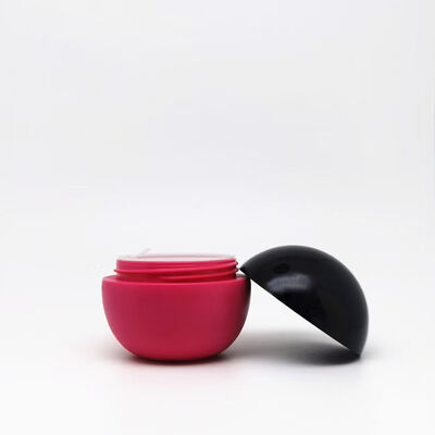 Pote de creme plástico de formato esférico nos tamanhos 5g, 25g, 50g e 80g com impressão de arte personalizada para embalagens de cuidados com a pele