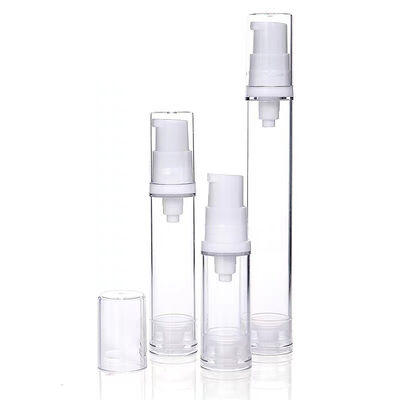 Gráfico 5ml 10ml 15ml Capacidade AS Botão de bomba de plástico sem ar com sistema de bomba de vácuo e impressão em serigrafia personalizada