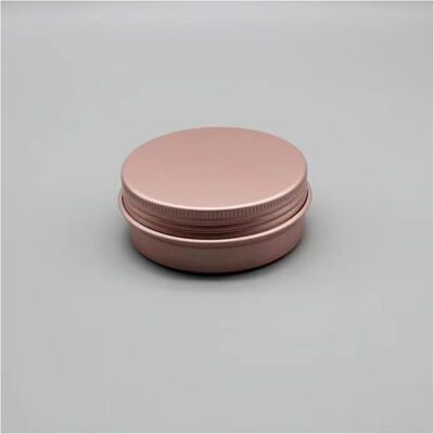Frasco cosmético de alumínio rosa dourado luxuoso com tampa de rosca
