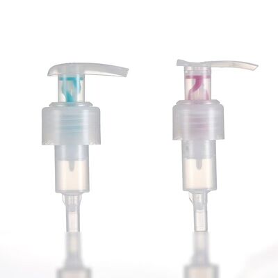 Bomba de distribuição de loção totalmente de plástico com opções de 24 mm e cores personalizáveis para várias aplicações