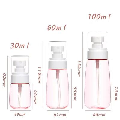 30/60/100ML Dispensador de cosméticos recarregáveis Premium PET Mist Spray Bottle Lotion Conditioner Desinfetante para as mãos