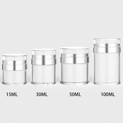 Gráfico de frascos sem ar de luxo com projeto à prova de vazamento sem resíduos e acabamento fosco/brilhante para creme cosmético
