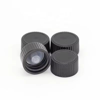 20mm 24mm 28mm Preta com nervuras lisa de plástico parafuso tampa de vedação de indução para garrafas cosméticas