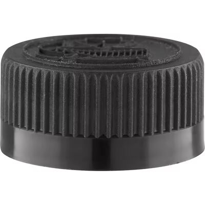 20mm 24mm 28mm Preta com nervuras lisa de plástico parafuso tampa de vedação de indução para garrafas cosméticas