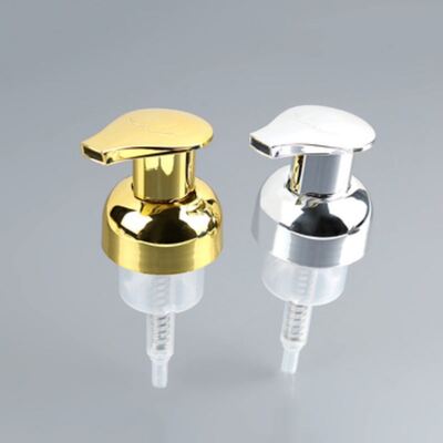Dispensador de bomba de espuma de corpo inteiro electroplacado de 40 mm e 42 mm com alta produção de espuma para produtos de limpeza facial premium