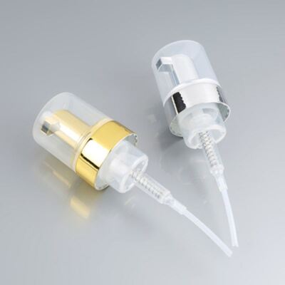Dispensador de bomba de espuma de corpo inteiro electroplacado de 40 mm e 42 mm com alta produção de espuma para produtos de limpeza facial premium