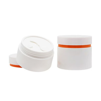 Frasco de creme cosmético branco com tampa de vedação interna para produtos de cuidados com a pele