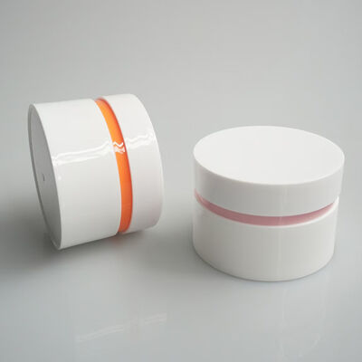Frasco de creme cosmético branco com tampa de vedação interna para produtos de cuidados com a pele
