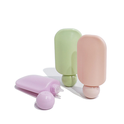 Atacado bonito rosto quadrado creme para as mãos garrafa 40ml pet bomba loção protetor solar cuidados com a pele embalagem cosmética com logotipo personalizado